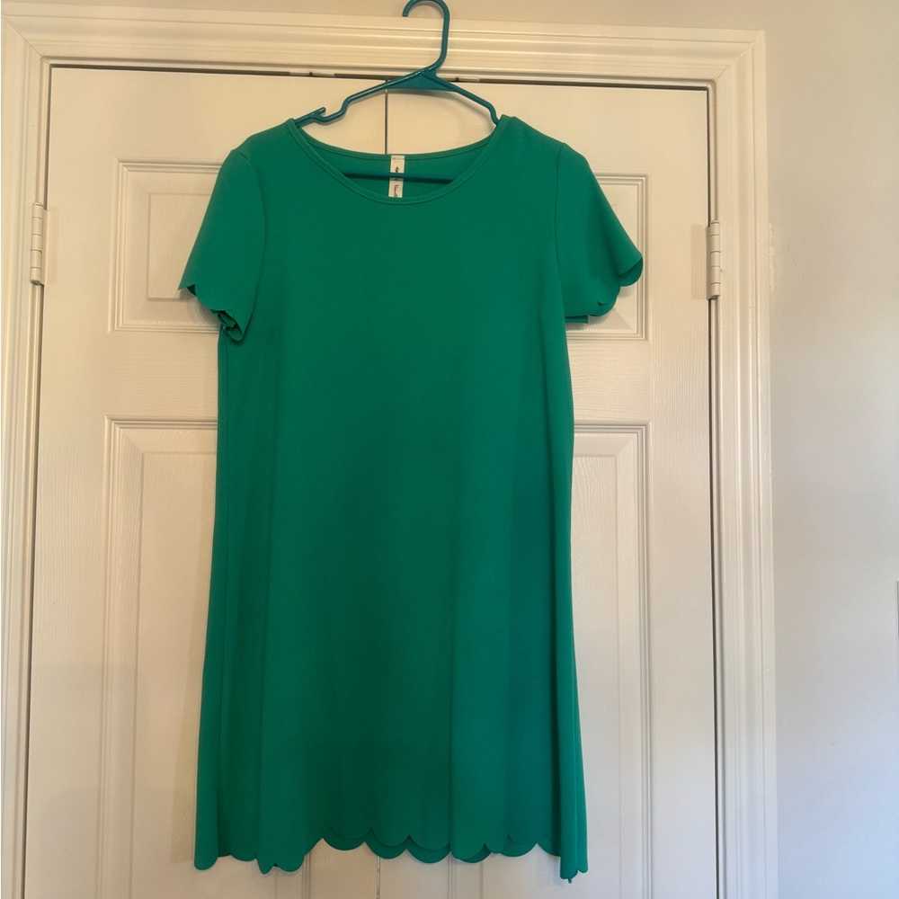 Turquoise green shift dress